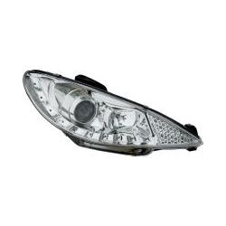 Trupart - Peugeot 206 98-07 Chrome Headlights / LED Daytime Running Lights 