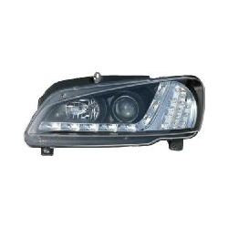 Trupart - Peugeot 106 Mk2 96-03 Black Headlights / Chrome LED Daytime Running Lights 