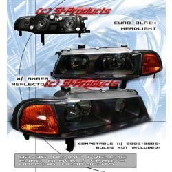 Head Lights - Honda Prelude 92-96 JDM 1pc Black/Amber
