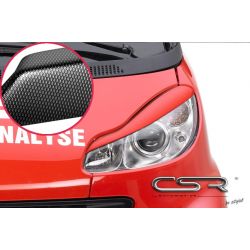 CSR - Smart ForTwo W451 07-14 ABS Plastic Evil Carbon Look Headlight Eyebrows