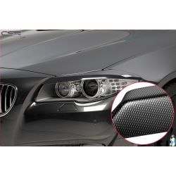 CSR - BMW F10 5 Series 10-13 ABS Plastic Evil Carbon Look Headlight Eyebrows