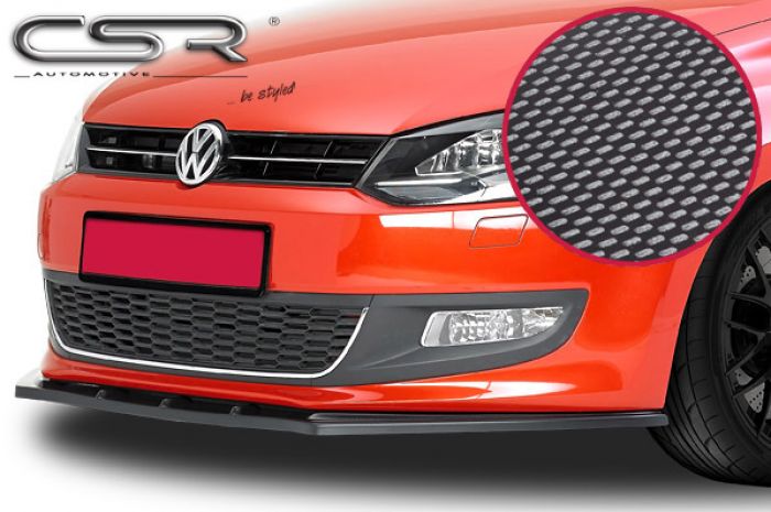 CSR - VW Polo 6R 09- Carbon Look ABS Plastic Front Bumper Lip (Non
